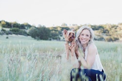 Shameless Pets Co-founders James Bellow and Alex Waite (here with her Yorkshire Terrier Madison) partnered behind a unique idea: using upcycled ingredients to make environmentally conscious dog treats. (Photo courtesy Shameless Pets)