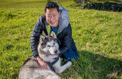 Addiction Foods Founder and CEO Jerel Kwek, here with Husky Koda, ensures his company stays on the path of expansion with premium products and international access to high-growth markets like China. | Courtesy Addiction Foods