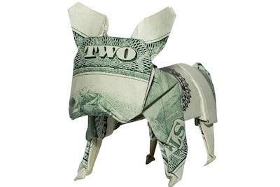 Money Origami Bulldog Dog Business Market