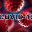 Collage of Flu COVID-19 virus cells in blood under the microscop