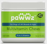 Pawwz Multivitamin Chews with hemp for dogs
