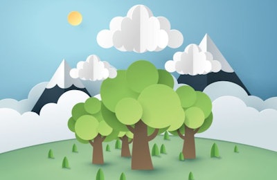 Mountains Trees Sun Sustainability Concept