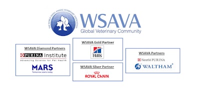 The World Small Animal Veterinary Association's website highlights pet food industry partners based on their contributions. Image: Ryan Yamka l Adapted from https://wsava.org/about/industry-partners (October 4, 2020)