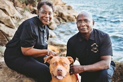 Zach’s founder Daniel Willis, here with his wife Katheryn and Pitbull Samson, prides himself on providing simple, high-quality dog food to his customers. Samson has only ever eaten Zach’s food.| (Rachelle Jones | Rachelle Jones Photography)