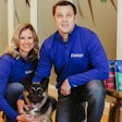 Finley’s Barkery co-founders Angie and Kyle Gallus, here with company namesake Finley the Pocket German Shepherd mix, are former special education teachers on a mission to grow inclusivity with the help of their dog treats. | (Courtesy Finley’s Barkery)