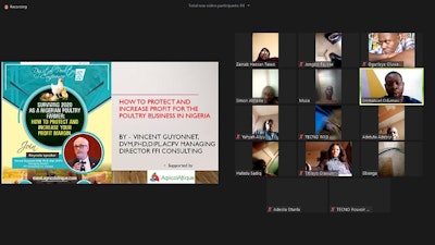 New technologies are improving egg producer's access to education, as here in this virtual event for farmers in Nigeria. (Dr. Vincent Guyonnet)