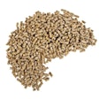 Wheatfeed pellets, pelleted compound feed on a white background