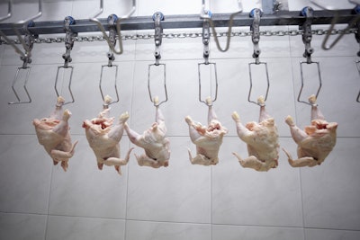 close up of a meat industry interior