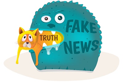 Fake News Eats Truth Cat