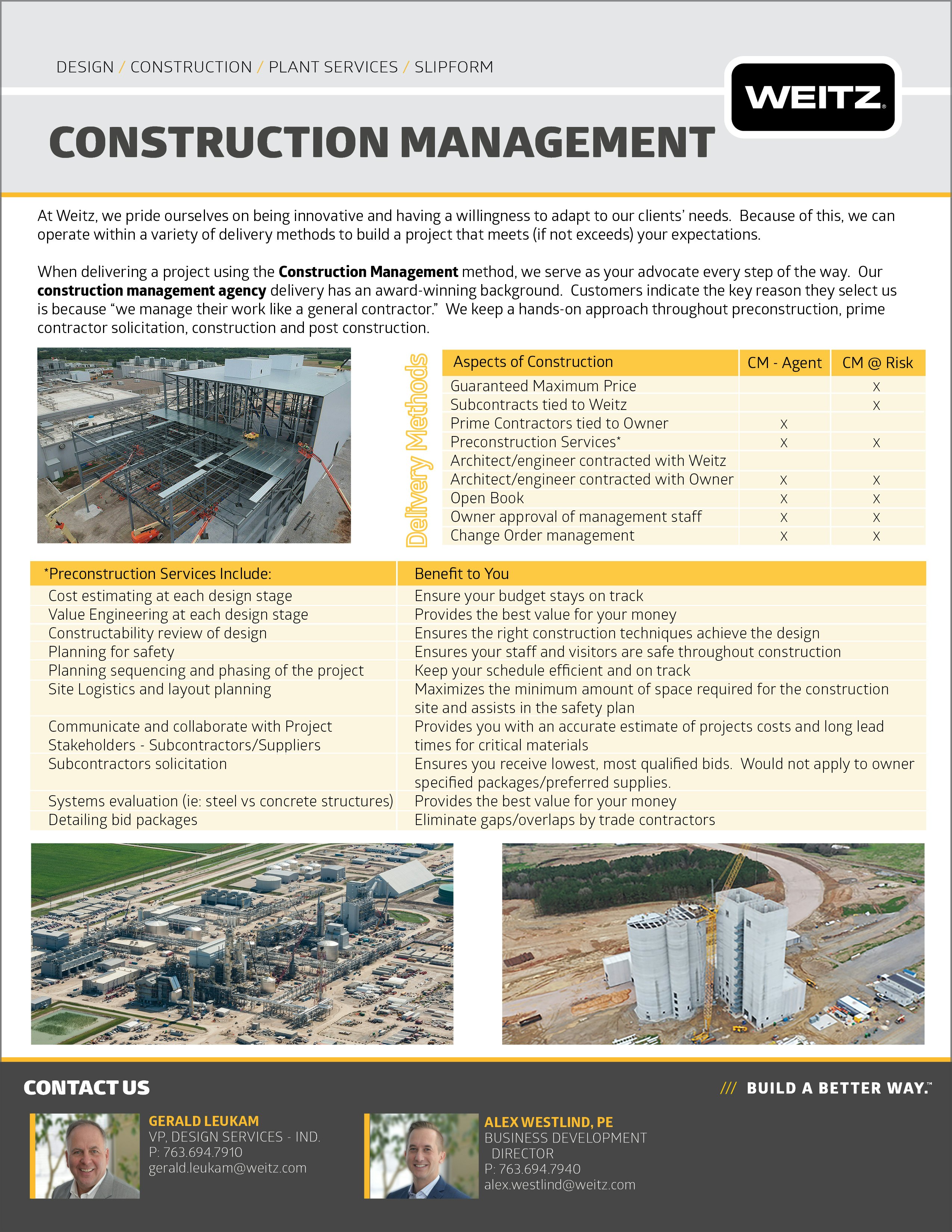 Construction Management One Sheet
