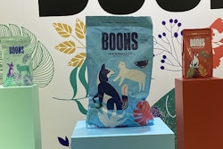 Pet food and treat packages featuring fun, whimsical illustrations were plentiful at Interzoo 2022.