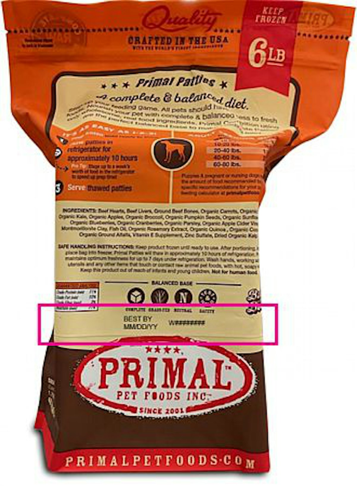 Primal frozen raw outlet