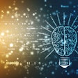 Bulb future technology with Brain, innovation background, creative idea concept, Artificial Intelligence Concept