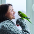Pet-bird-with-owner