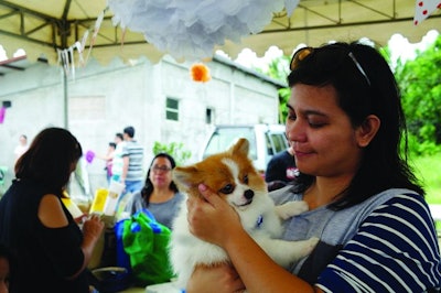 Filipina Dog Owner With Dog