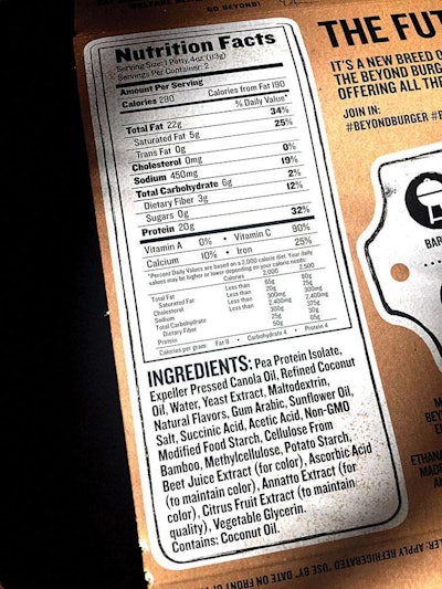 Beyond Burger Nutrition And Ingredients 3