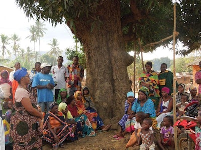 Tanzania-villagers-gathered