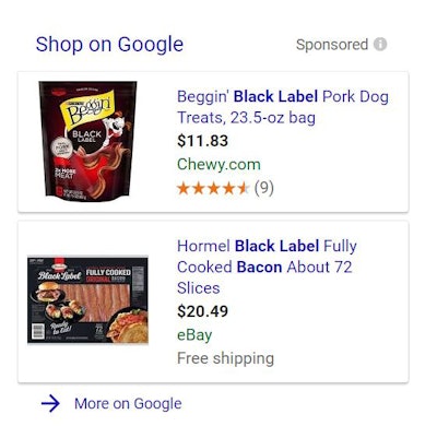 Beggin Strips Google Ad
