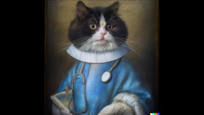 Dall·e 2023 05 09 12 12 49 Renaissance Painting Close Up Cat Dressed As A Doctor