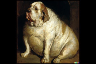 Dall·e 2023 05 11 13 02 59 Peter Paul Rubens Painting Of An Obese Dog