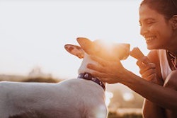 Dog with female owner