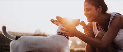Dog with female owner
