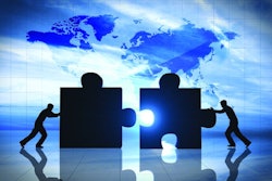 World Business teamwork puzzle pieces 3d rendering