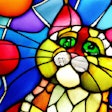 Dall·e 2023 05 18 13 57 09 Stained Glass Window Of Cat