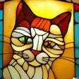 Dall·e 2023 05 18 13 57 12 Stained Glass Window Of Cat