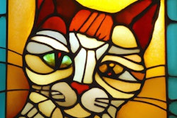 Dall·e 2023 05 18 13 57 12 Stained Glass Window Of Cat