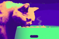 Dall·e 2023 05 18 13 59 47 Cat Eating From Bowl, Vaporwave
