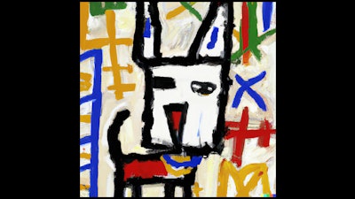 Dall·e 2023 05 18 14 01 59 Basquiat Painting Of A Dog