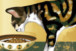 Dall·e 2023 05 18 14 08 22 Cat Eating From Golden Bowl, In Style Of Ancient Egyptian Fresco