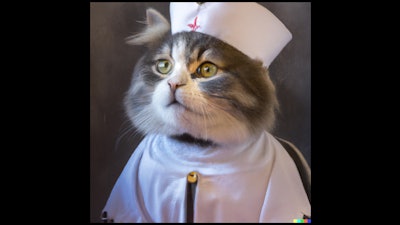 Dall·e 2023 06 14 08 37 50 Renaissance Painting Close Up Cat Dressed As A Doctor