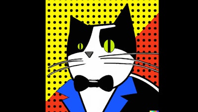 Dall·e 2023 06 14 12 53 37 Cat In Tuxedo In Style Of Roy Lichtenstein