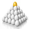 White Egg Pyramid Golden Egg Topped