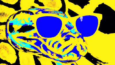 Dall·e 2023 06 14 08 41 56 Andy Warhol Painting Of A Ball Python Wearing Sunglasses