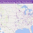 Map of all U.S. zip codes with at least one pet food manufacturing facility