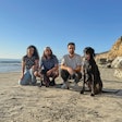 California Dog Kitchen is a young company with a devoted crew: Rayleen Villa, general manager of production; Sasha Altshteyn, co-founder and Ilya Altshteyn, co-founder; shown here with Cavapoo mix Shamu and Great Dane/Weimaraner mix Lluvia.