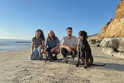 California Dog Kitchen is a young company with a devoted crew: Rayleen Villa, general manager of production; Sasha Altshteyn, co-founder and Ilya Altshteyn, co-founder; shown here with Cavapoo mix Shamu and Great Dane/Weimaraner mix Lluvia.