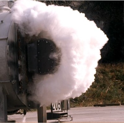 Like an explosion relief vent, the flameless vent's sealing device opens during a deflagration.