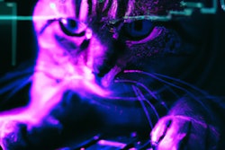 Dall·e 2023 11 09 11 48 56 Synthwave Image Of A Cat Using A Computer, The Cat Is A Hacker