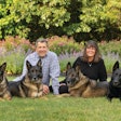 Volhard owners Brian and Lisa Berg are carrying on a 50-year legacy of high-quality dog nutrition alongside the dogs they train at their 24-acre canine training facility. (Pictured here: German Shepherds Thunder, Justice, Legend and Blackjack.)