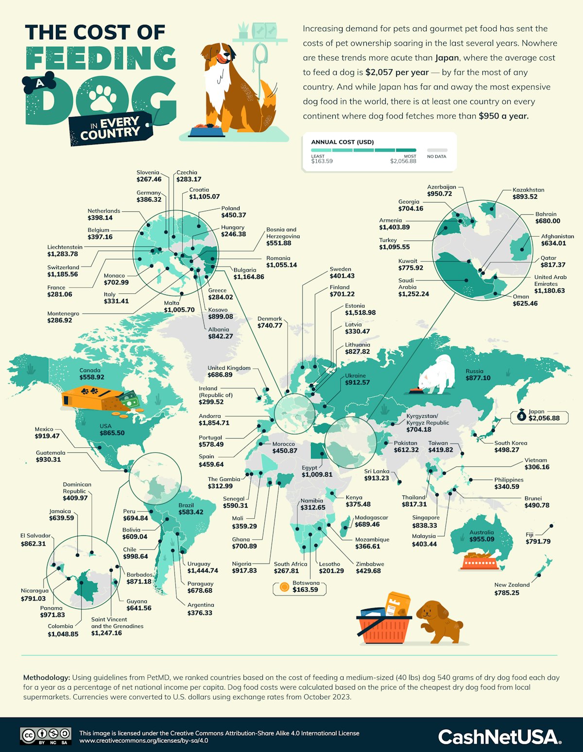 Study reveals the cost to feed your dog in every country Petfood