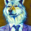 Dall·e 2024 02 08 08 37 37 Impressionist Oil Painting Of Wolf In Business Suit