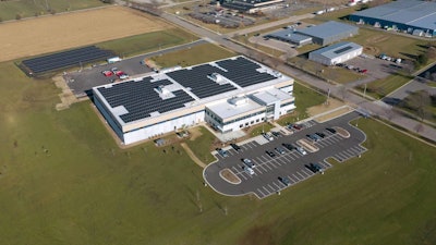 Rooftop solar panels are just one of the eco-friendly features of GEA’s new fabrication, repair, logistics and training facility in Janesville, Wisconsin, U.S.
