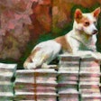 Dalle 2023 05 09 11 59 45 Impressionist Painting Of Dog Sitting On Pile Of Money