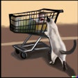 Dall·e 2023 05 18 13 58 42 Digital Art Of A Cat Pushing A Grocery Cart