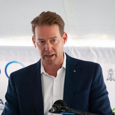 Chris Cuddy speaks at the inauguration of Innovafeed's NAIIC on April 18.