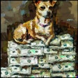 Dall·e 2023 05 09 11 59 52 Impressionist Painting Of Dog Sitting On Pile Of Money